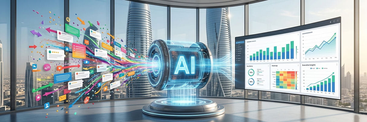 AI market research automation dashboard.