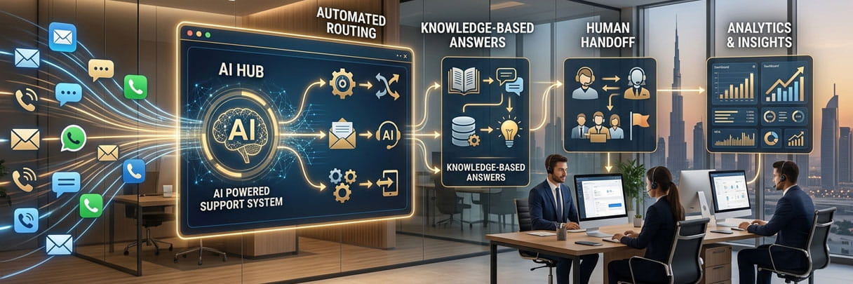 AI support automation workflow